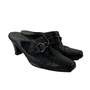 Aerosoles Black Leather Mules